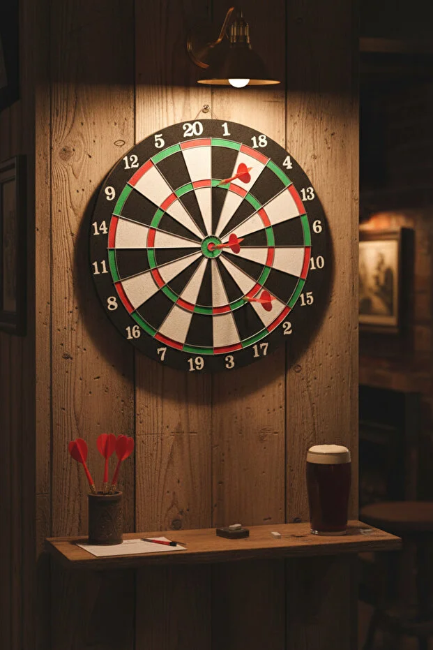 17 İnç Çift Taraflı Dart Tahtası Seti – 6 Çelik Uçlu Ok, Ev ve Ofis İçin Dart Oyunu